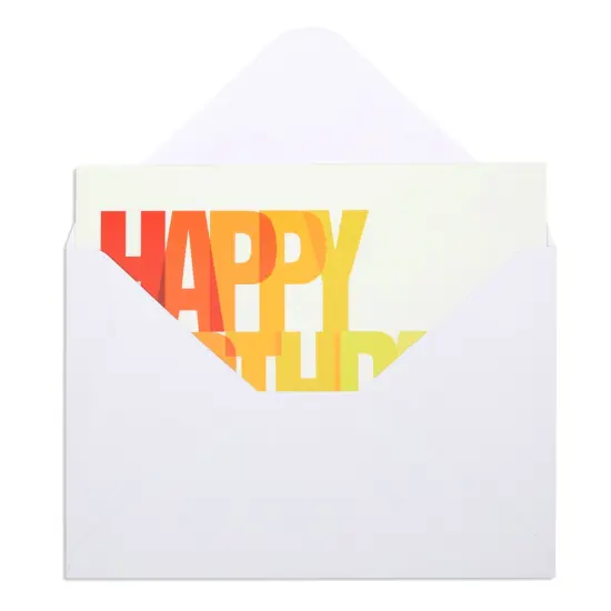 144 Pack Happy Birthday Cards Bulk Box Set with Envelopes for Students, Work, Office, Colorful Ombre Font (6 Designs, 4x6 In) Multicolor {6}