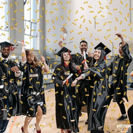 Shiny Gold Graduation 2025 Confetti - Pack of 500 | 2025 Confetti for Graduation Table Decorations | 2025 Gold Grad Decorations 2025 | Graduation Decorations 2025 {4}