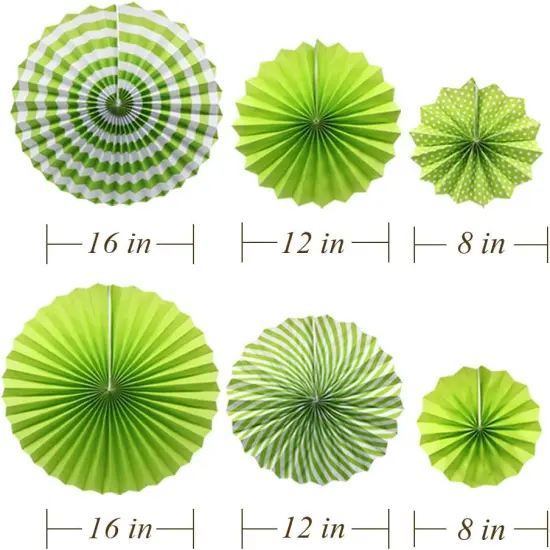 Green Hanging Paper Party Decorations, Round Paper Fans Set Paper Pom Poms Flowers for Birthday Wedding Graduation Baby Shower Events Accessories {2}