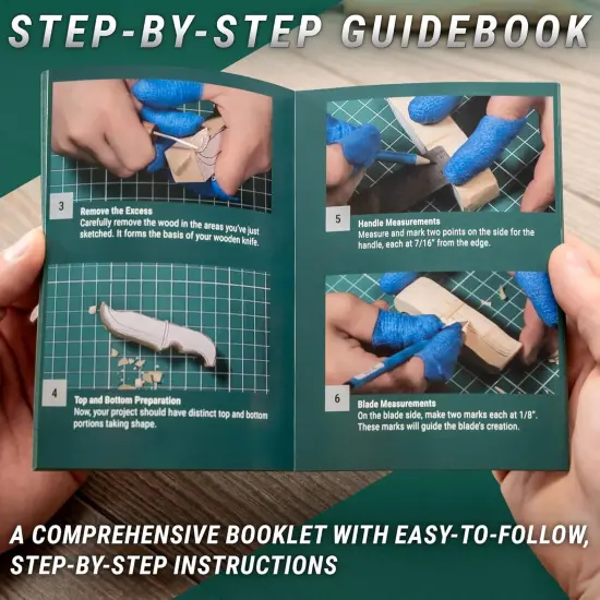 Wood Carving Kit for Kids, Beginners S16 &ndash; Whittling Knives Sloyd, Chip Wood Carving Knife, Basswood Blocks for Carvers - Whittling Tools Set {5}