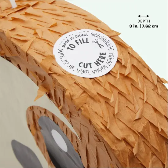 Sloth Pull String Pinata for Kids Birthday Party Supplies (16.5 x 13 x 3 In) Brown {4}