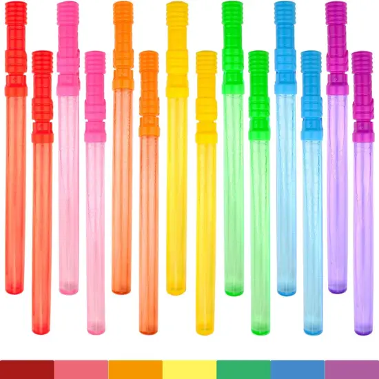 Bubble Wand, 14" Big Bubble Wand Set(14 Pack 7 Colour), Non-toxic Smelless Bubble Toy For Kids Child Birthday Party {2}