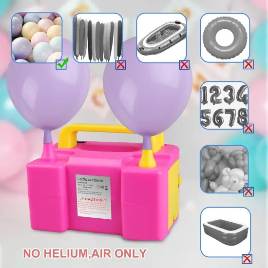 Air Balloon Pump Electric 600W 110V Portable Dual Balloon Inflator Blower Machine Suitbale for Birthday Party Decoration Quickly Inflation for Balloons {2}