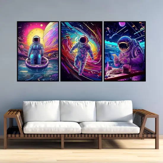 3 Pack DIY Diamond Painting Kits for Adults,5D Large Diamond Art Painting,Full Diamond Crystal Rhinestone Arts and Crafts,Gem Art Moon Painting with Diamond Home Wall Decor (Galaxy 9.8x13.8 inch) {3}
