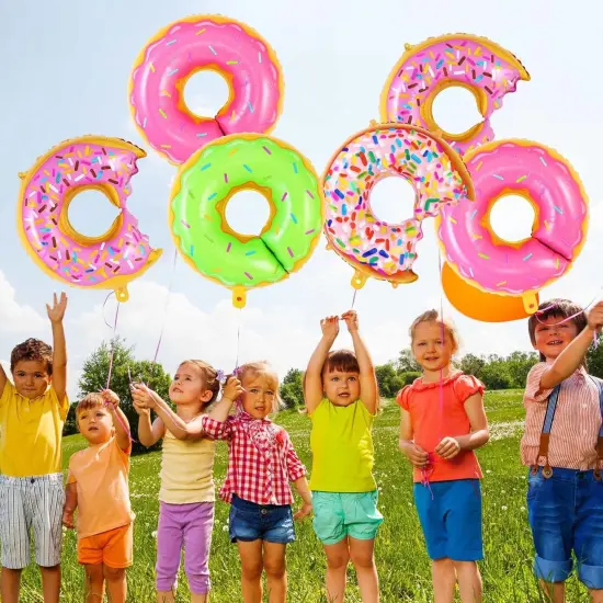Donut Balloon Party Decoration, 8 Pcs Large Doughnut Foil Mylar Balloons, Candy Sprinkle Balloons for Donut Themed Birthday Party Donut Grow up Party Baby Shower {4}