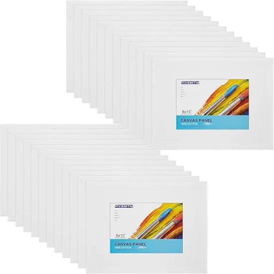 Canvas Boards for Painting 8x10 Inch, Super Value 24 Pack Paint Canvases, White Blank Canvas Panels, 100% Cotton Primed, Painting Art Supplies {2}