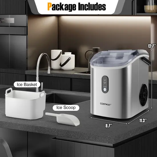 Nugget Countertop Ice Maker with Soft Chewable Pellet Ice-Silver {2}