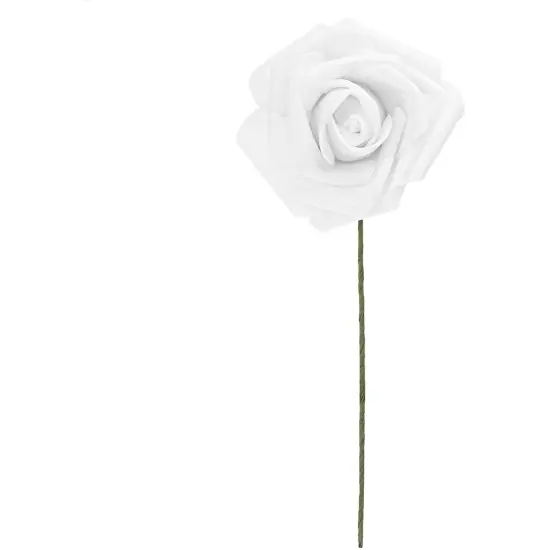 Bright Creations 3" Artificial Rose Flowers 60pcs Real Looking Fake Rose with Stem for DIY Wedding Bouquets and Bridal Shower, White {5}