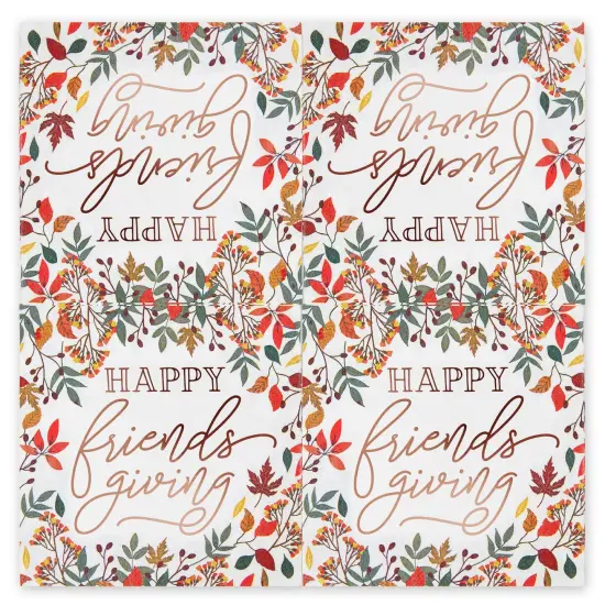 Sparkle and Bash 50 Pack Friendsgiving Napkins, 5x5 Inch Cocktail Napkins with Fall Leaves and Rose Gold Foil for Thanksgiving Party Decorations Supplies (3-Ply) Multicolor {5}