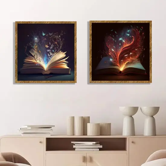 4 Pack Paint by Numbers Kit for Adults with Frame, Magic Book Canvas, DIY Paint by Number Kits for Home Wall Decor {3}