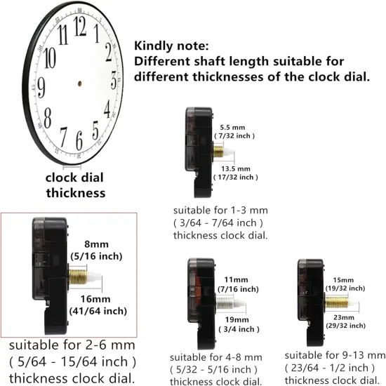 12888 Quartz DIY Wall Clock Movement Mechanism DIY Repair Parts Replacement Fit Dials up to 40 cm（15.7 Inches ） in Diameter. {4}