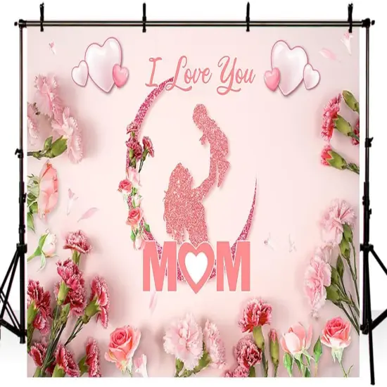 7x5ft Happy Mother's Day Backdrop I Love You Mom {4}