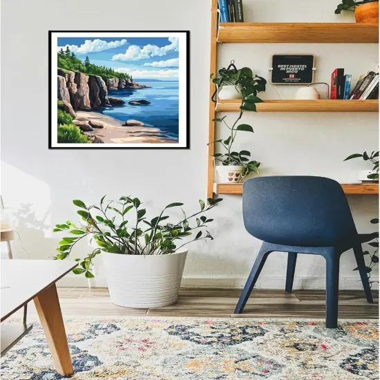 Lake Superior Paint by Numbers for Adults Kits, Rocky Cliffs Paint by Number, North America Landscape Acrylic DIY Oil Painting on Canvas, Home Wall Decor - Natural Scenery {5}