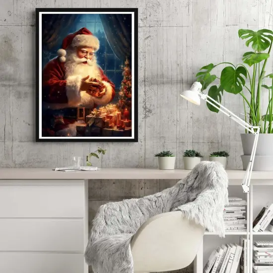 DIY Diamond Art Painting Kits for Adults Santa Claus, Diamond Art Christmas Full Drill Round Rhinestone, Cross Stitch Embroidery Canvas for Crafts Home Decor 30x40cm {4}