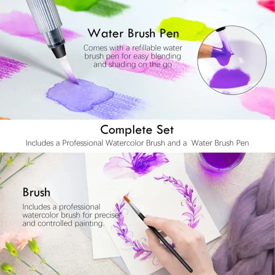 Professional Watercolor Pencils, Set of 72, Studio Collection Artist Pencils, Pre-Sharpened Water Colored Pencils, Firm Texture, Watersoluble, Great Holiday Gifts for Adult or Teens {5}