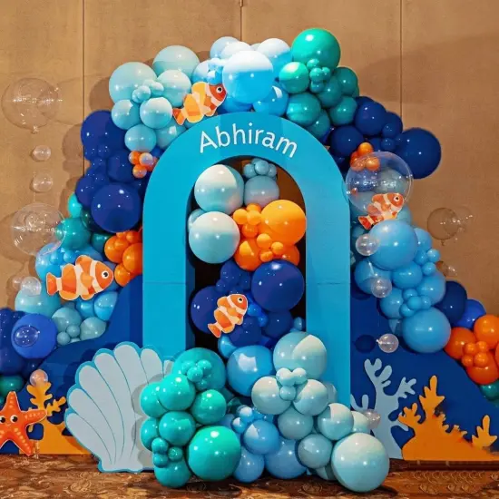 202 Pcs Under the Sea Party Decorations Balloon Arch Kit, Teal Blue - Ocean, DIY Octopus Clear Balloons, Finding Nemo Birthday Party Themed Decor {2}
