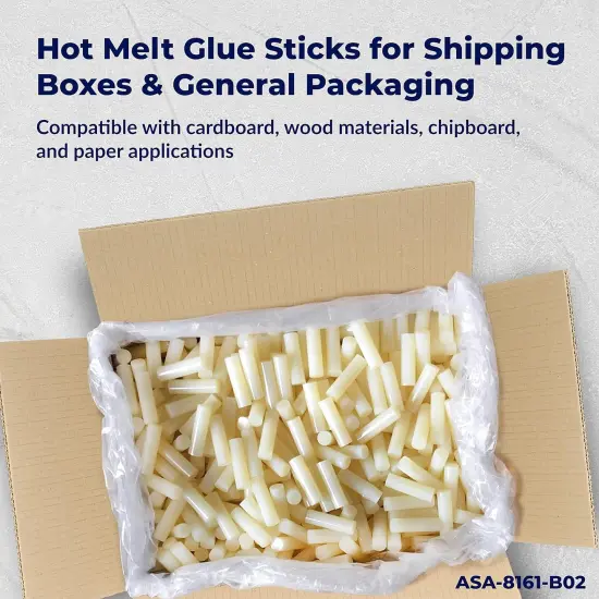 Large Hot Glue Sticks for Glue Gun - 5/8" X 2" | High-Strength Hot Gun Sticks Adhesive for Corrugated Materials | Industrial Grade for Packaging & Woodworking | Pack of 1417 {4}