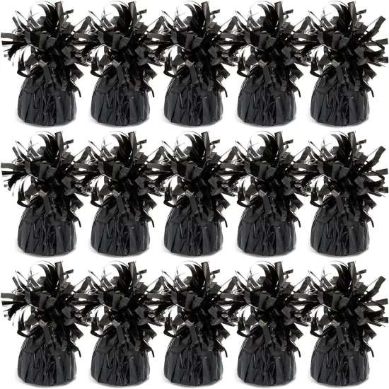 Pack of 15 Black Balloon Weights for Balloons (6 oz, 4.5 In) for Table Centerpieces and Birthday Party Decorations {1}