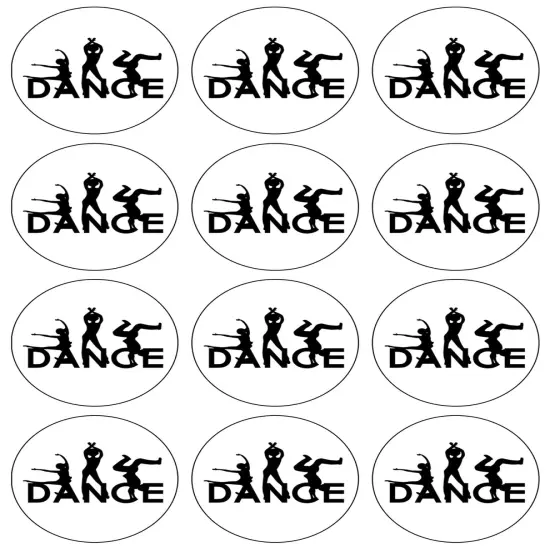 Dance Silhouettes Edible Cupcake Topper Images 12ct {1}