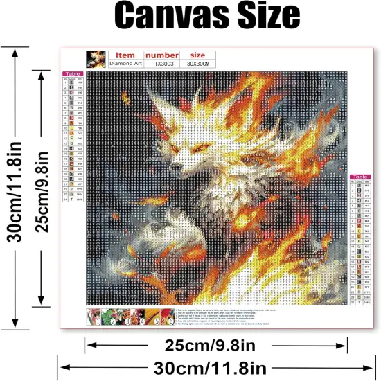 5D Diamond Painting Kits for Adults and Beginner Diamond Art Paint by Numbers for Home Wall Decoration and Gifts(12X12 inch) (Fox) {2}
