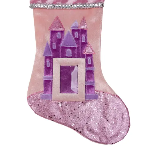 Northlight 20" Pink and Purple Glitter Princess Christmas Stocking {4}