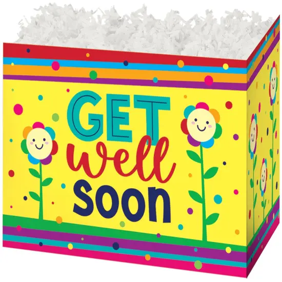 Get Well Flowers Basket Box {1}