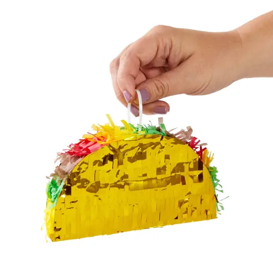 3 Pack Mini Mexico Taco Pinatas for Cinco de Mayo Party, Fiestas Mexican Celebrate Party Decoration, 6 x 2 x 3.5 inches {4}