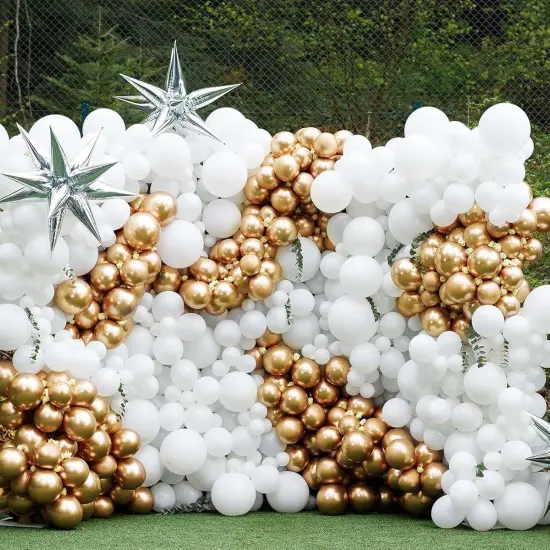 129PCS White Balloons, 18 12 10 5 inch Latex Balloon Arch Kit, Wedding Party Decorations, Durable, Suitable for Children, Families {4}