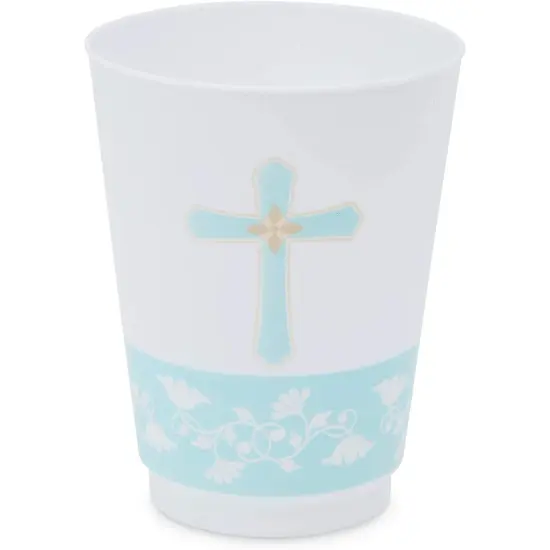 16 oz Baptism Tumbler Cups, First Communion Decorations, Party Supplies (16 Pack) White {5}