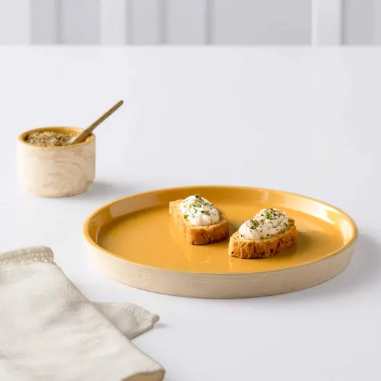 Handcrafted Ceramic Dinner Plate - Amber Love-9.8" Dia {1}