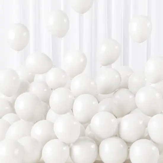 5 Inch 120pcs White Latex Party Balloons, Thicker White Balloons for Birthday Wedding Baby Shower Graduation Anniversary Party Decorations {1}