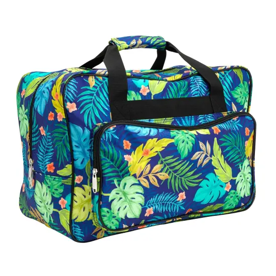 Tropical Leaves Sewing Machine Carrying Case - Universal Tote Travel Bag Accessories Organizer Compatible with Most Standard Machines (18.1 x 9.4 x 12.2 Inch) Multicolor {6}