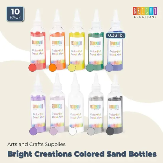 Bright Creations Colored Sand Bottles, Rainbow Colors (0.33 lb, 10 Pack) Multicolor {2}