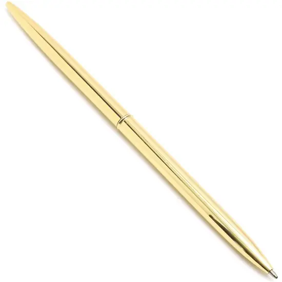 12 Pack Gold Ballpoint Pens for Wedding Guest Book, Bulk Office Supplies, Black Ink, 1mm Medium Point (Metallic, 6.4 In) {6}