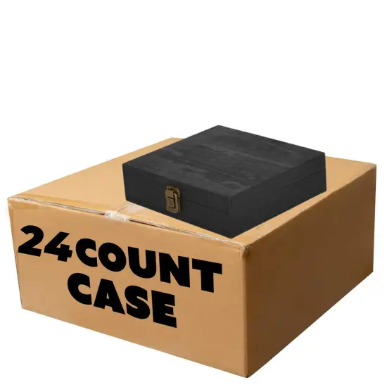 Makerflo Natural Pine Wood Cigar Box, Hinged Back & Front Clasp, Black Felt Lined, 8.5" x 8" x 2.4", Ideal for Craft - (Laser Engraving, Epoxy, UV DTF, and Vinyl) {1}