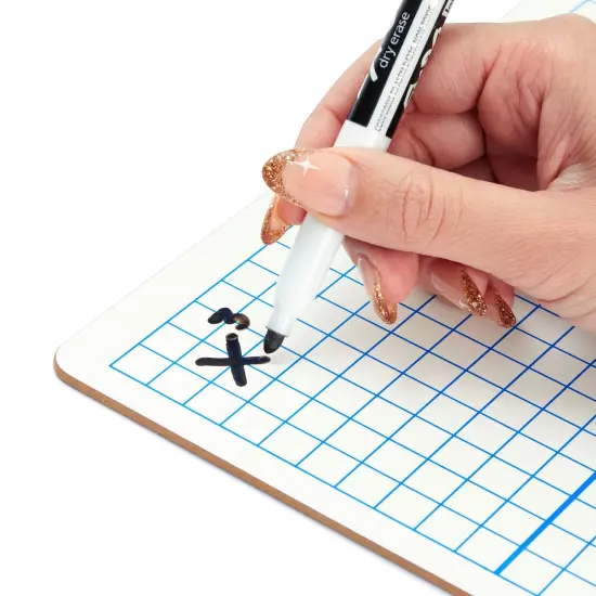 24 Piece Set - 12 Pc XY Axis Graph Whiteboard 9 x 12 inches, Dry Erase Double-Sided Lap Board with Erasers for Students, Classroom Supplies {7}