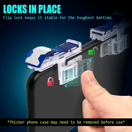 For PUBG Fortnite L1R1 Mobile Phone Game Controller Compatible with iPhone, Android, Silver Clear {5}