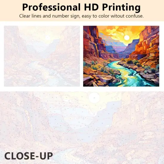 Arizona Landscape Paint by Numbers Canyon View Paint by Numbers Kits Arizona National Park Adults' Paint-by-Number Kits Canvas Painting Kit with Brushes and Pigment {3}