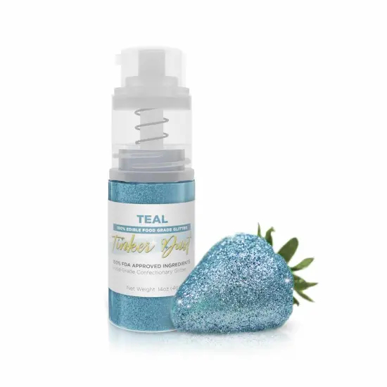 Bakell - Teal Tinker Dust Edible Glitter (4g, 1x Spray Pump) for Food, Desserts, and Beverages! {1}