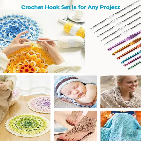 URWOOW 100 Pcs Crochet Hook Set {2}