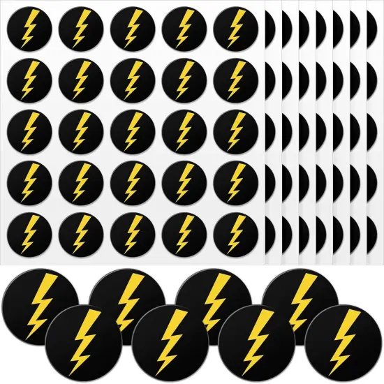 200 Pcs Helmet Stickers Baseball Softball Helmet Award Baseball Stickers 1.1 Inch Lightning Bolt Vinyl Decals Self Adhesive for Softball Lacrosse Wall(Black Print Gold) {1}