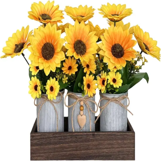 Sunflowers Artificial Flowers Decorations Flower Arrangement {1}