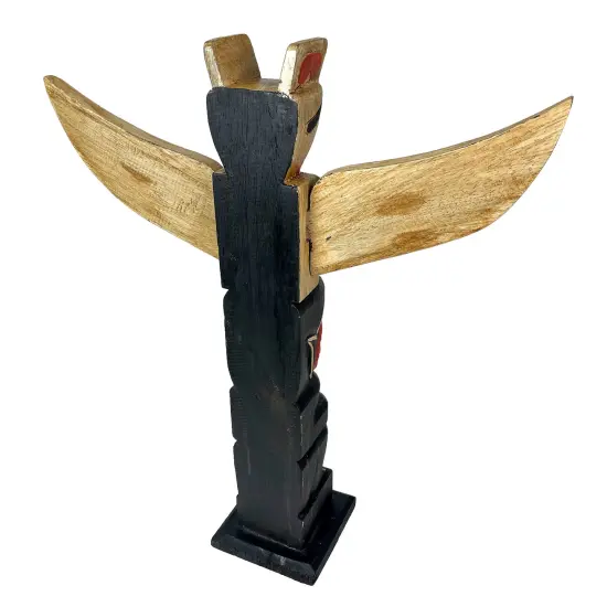 Northwest Coast Style Wooden Totem Pole Sculpture {4}