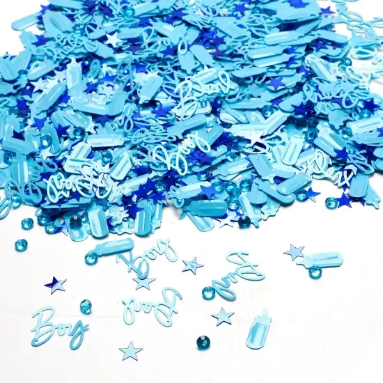 Baby Shower Confetti Baby Boy Shower Decorations Blue Baby Shower Table Confetti Decorations Party Confetti for Baby Shower Decor(1.6 oz/45 g) {1}