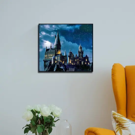 Paint by Numbers for Adults, 16 x 20 Acrylic Paint by Numbers for Adults Beginner Kids Numbers Painting Kit with 3 Brushes Castle Night Watercolor Paints Adult Paint by Numbers Kits Canvas {4}