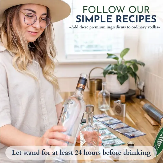 DIY Gift Kits Real Gin Making Kit, Gin Infusion Kit with 6 Botanicals & Spices, Stainless Steel Flask, & Funnel, Handcrafted Artisanal Gin, Mixology Set for Bartender & Adults, Gift for Men & Women Multicolor {4}