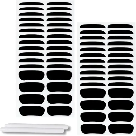 100 Pairs Sports Eye Black Stickers Set for Softball, Football, Lacrosse, Baseball Party Favors - Eye Stickers with 2 Pencils for Party Game Day Sports Supplies (Black) {1}