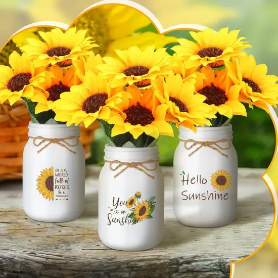 Artificial Sunflower Decor Set of 3 Sunflower Table Centerpiece {5}