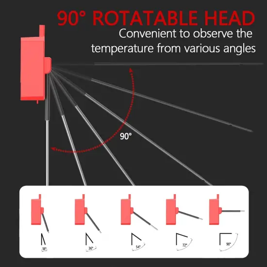 Waterproof Digital Candy Thermometer for Candy Making, Instant Read Cooking Thermometer with Pot Clip, Backlight LCD, 8" Long Probe, Temperature Alarm, ℃/℉ Switch for Kitchen, Outdoor BBQ {4}