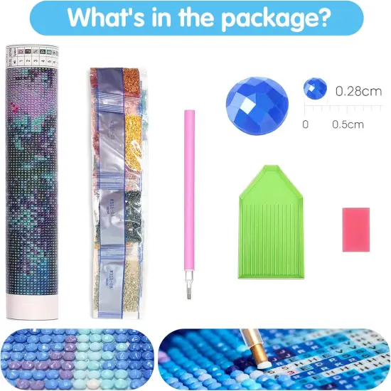 DIY Diamond Art Kits for Adults Clown, Boy Full Drill Round Rhinestone Diamond Painting Kits, Cross Stitch Embroidery Canvas for Crafts Home Wall Decor 30x40cm {5}